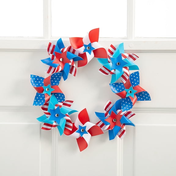 Fun Express Patriotic Plastic Pinwheel Wreath