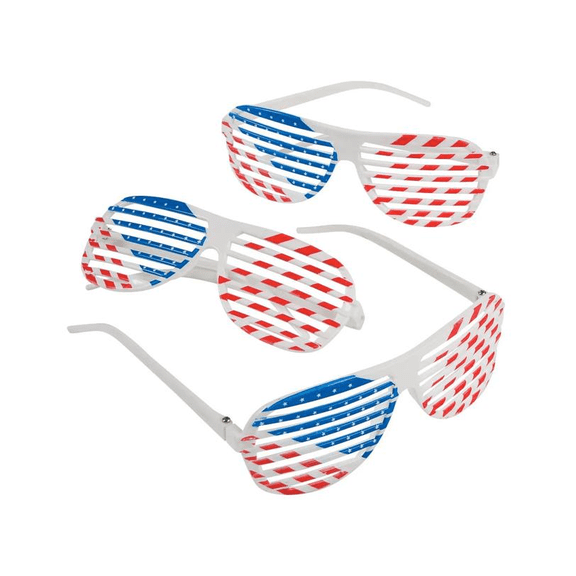 Fun Express Patriotic Shutter Shading Glasses (1 Dozen)
