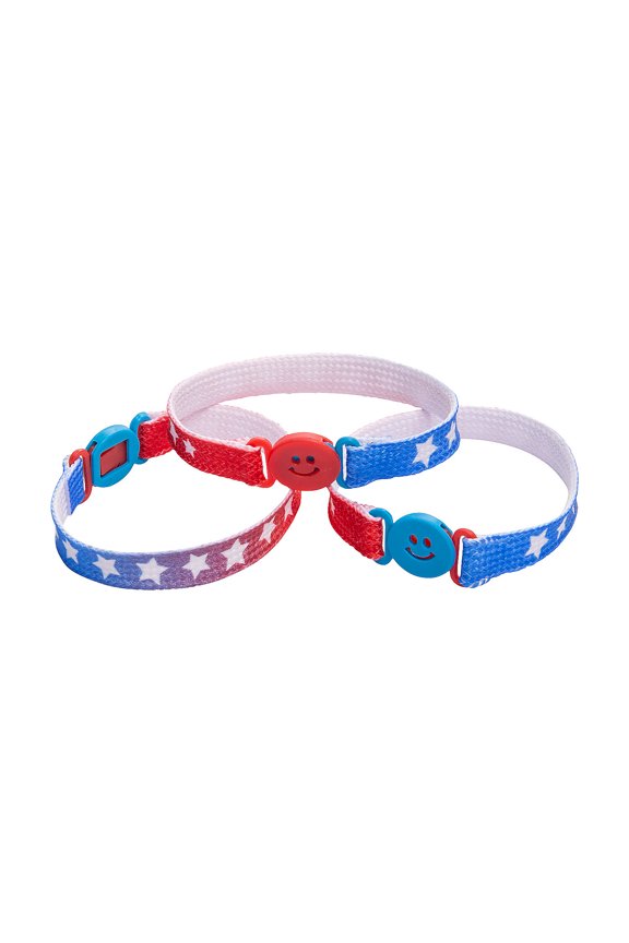 Patriotic Tie-Dye Friendship Bracelets - 12 Pc