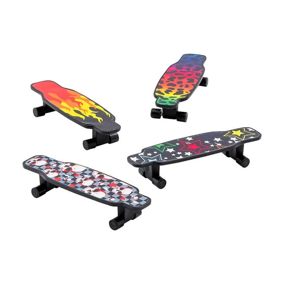 Fun Express Patterned Finger Deck Mini Longboards - 36 Pc