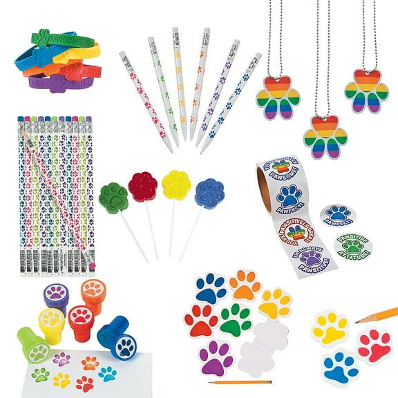Fun Express Paw Print Handout Kit for 24