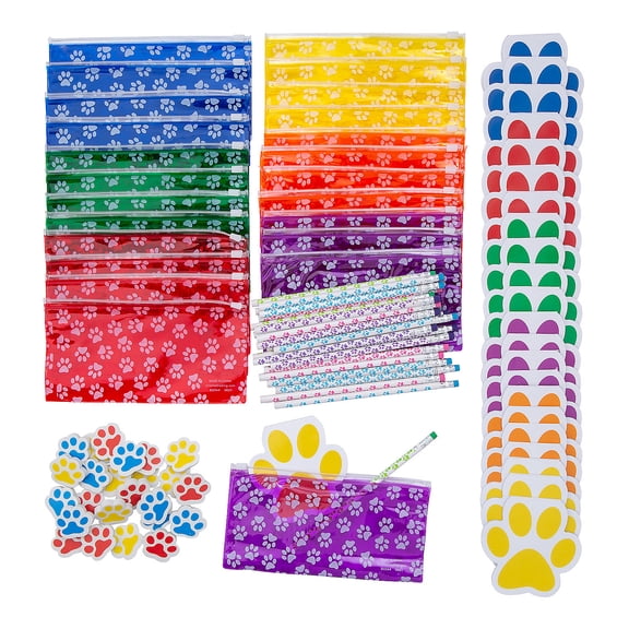 Fun Express Paw Print Stationery Kit for 24