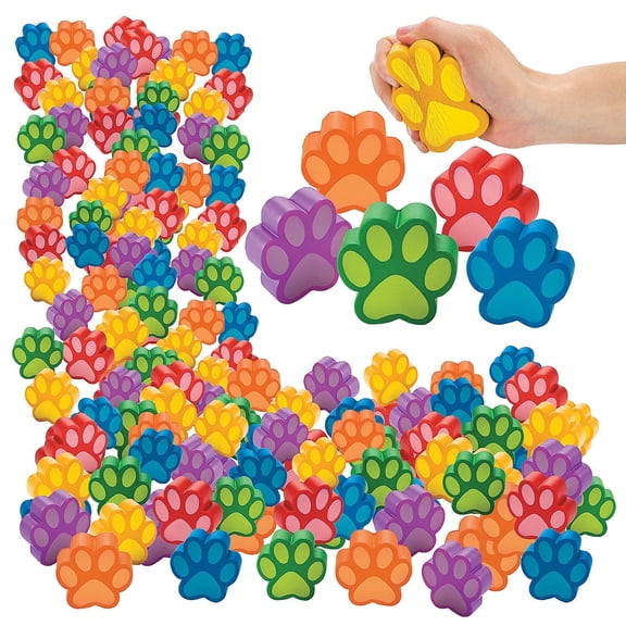 Fun Express Paw Print Stress Ball Bulk 300 Piece