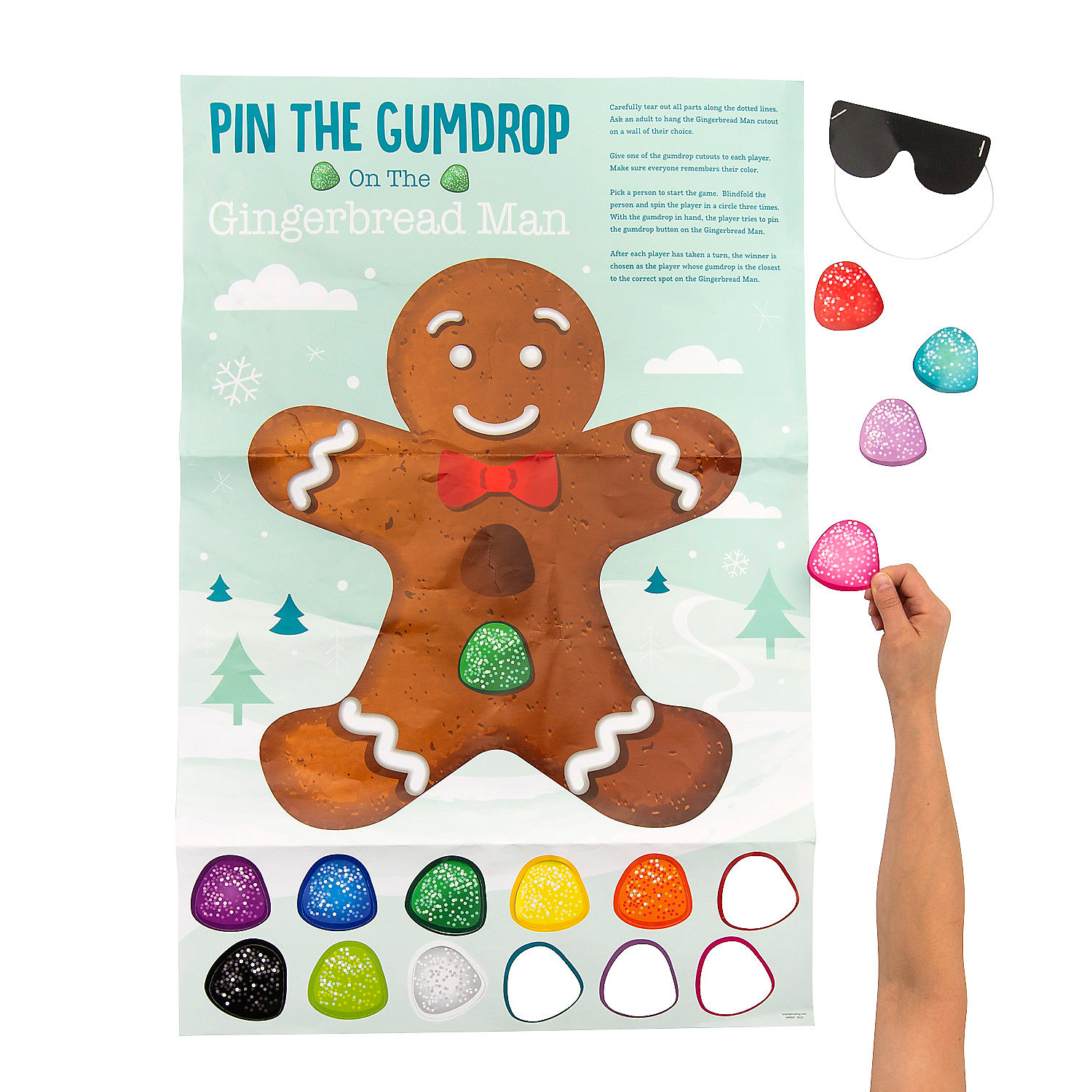Fun Express Pin the Gumdrop on the Gingerbread Man Game