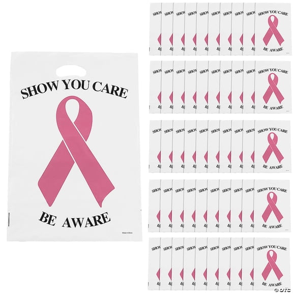 Bulk 150 Pieces Pink Ribbon Goody Bags