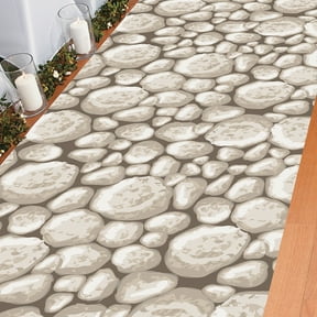 Fun Express Plastic Cobblestone Aisle Runner - Elegant and Durable Party Decor for Weddings Events Receptions & Special Occasions - Ideal for Aisle Decoration Ceremony & Party Settings - 1 Piece