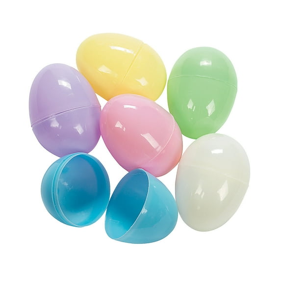 Fun Express Plastic Jumbo Easter Eggs, 12Pack, Assorted Colors