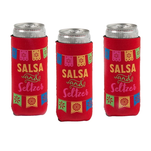 Fun Express Premium Fiesta Slim Fit Can Coolers - 12 Pc.