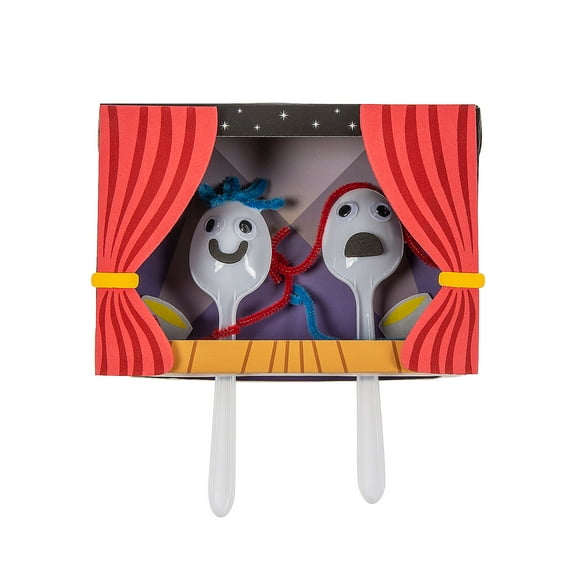 Fun Express Puppet Show Spoon Craft Kit - Makes 12