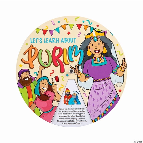 Purim Learning Wheels - 12 Pieces
