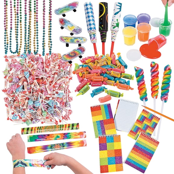 Fun Express Rainbow Toy & Candy Assortment Bulk 1100 Pc