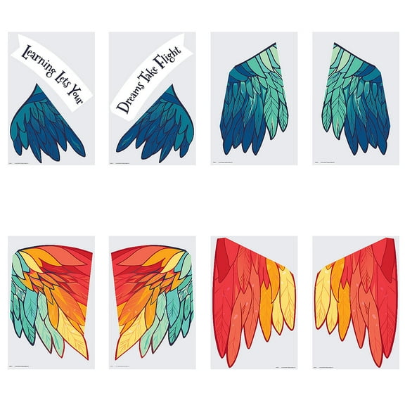 Fun Express Rainbow Wings Classroom Wall Statement Piece - 10 Pieces