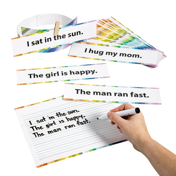 Fun Express Reading & Writing Practice Headband Game with Dry Erase Boards