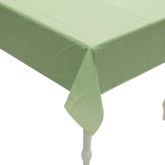 Fun Express Rectangle Disposable Plastic Tablecloth Sage Green - 54" x 108"