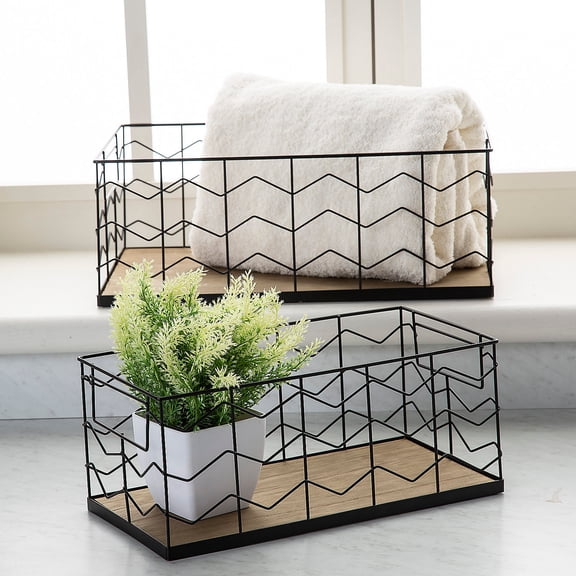 Fun Express Rectangle Wire Baskets - 2 Pieces