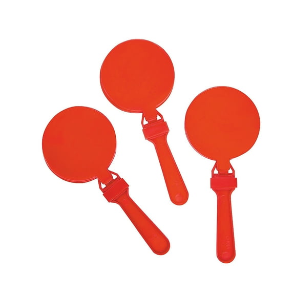 Fun Express - Red Round Clapper - Toys - Noisemakers - Hand Clappers - 12 Pieces