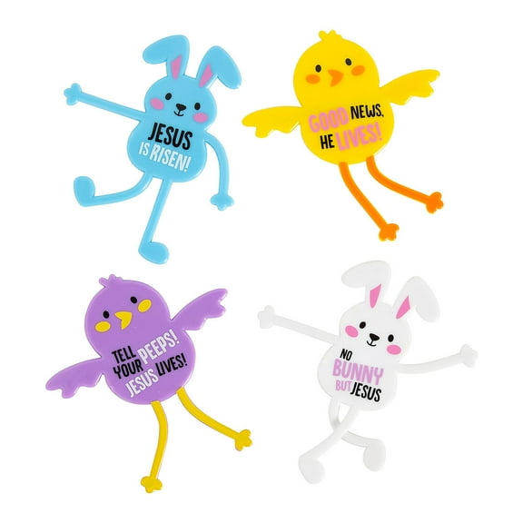 Fun Express Religious Easter Bunny & Chick Bendables - 24 Pieces