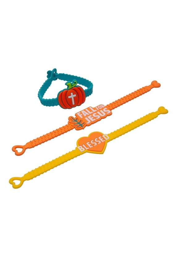 Religious Fall Bracelets with Charm - 12 Piece