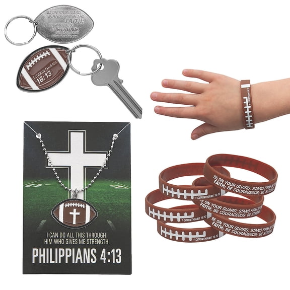 Fun Express Religious Football Handout & Novelty Assortment Kit - 36 Pieces