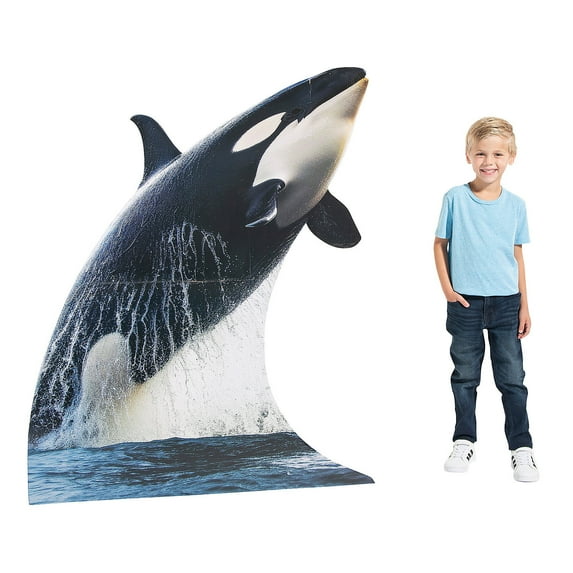 Fun Express Rocky Beach VBS Orca Cardboard Cutout Stand-Up, Vacation Bible School 2024