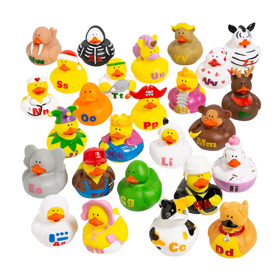 Fun Express Rubber Duckies Multi-color Party Favors, 26 Count