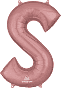 LRG SHP LETTER S ROSE GOLD