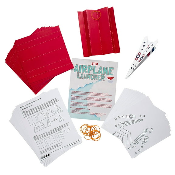 Fun Express STEM Airplane Launcher Activity Learning Challenge Craft Kit - Makes 12