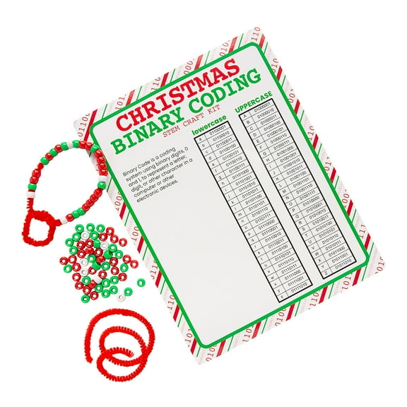 Fun Express STEM Christmas Ornament Coding Activity Learning Challenge Craft Kit - Makes 12