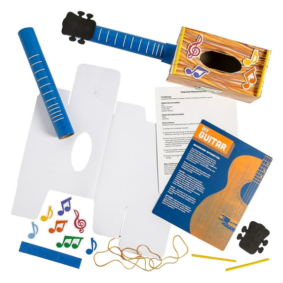 Fun Express STEM DIY Guitar Educational Craft Kit - Makes 12