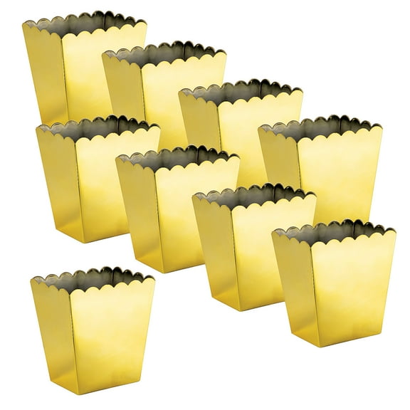Fun Express Scalloped Containers Metallic Gold, Bulk 9 Pieces