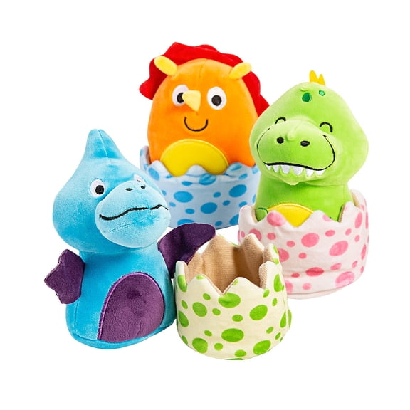 Fun Express Sensory Stuffed Dinosaurs in Eggs - 15 Pc