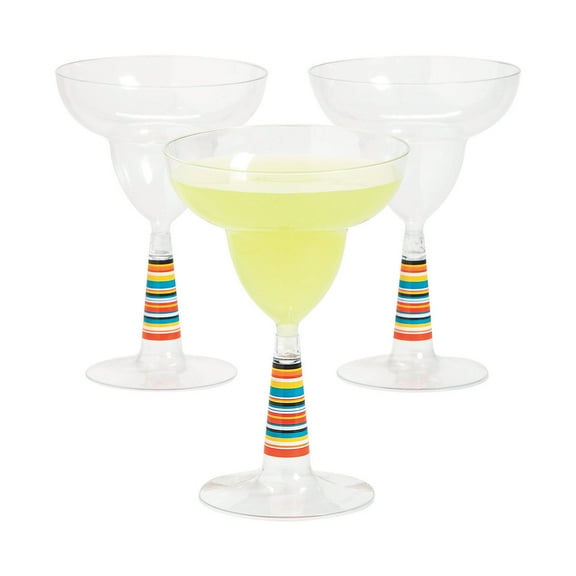 Fun Express Serape Plastic Margarita Glasses - 12 Ct.