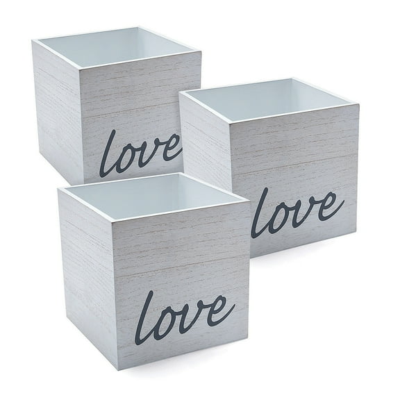 Fun Express Set of 3 Love Whitewashed Wood Boxes