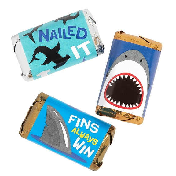 Fun Express Shark Bait Mini Candy Bar Labels - 30 Pc