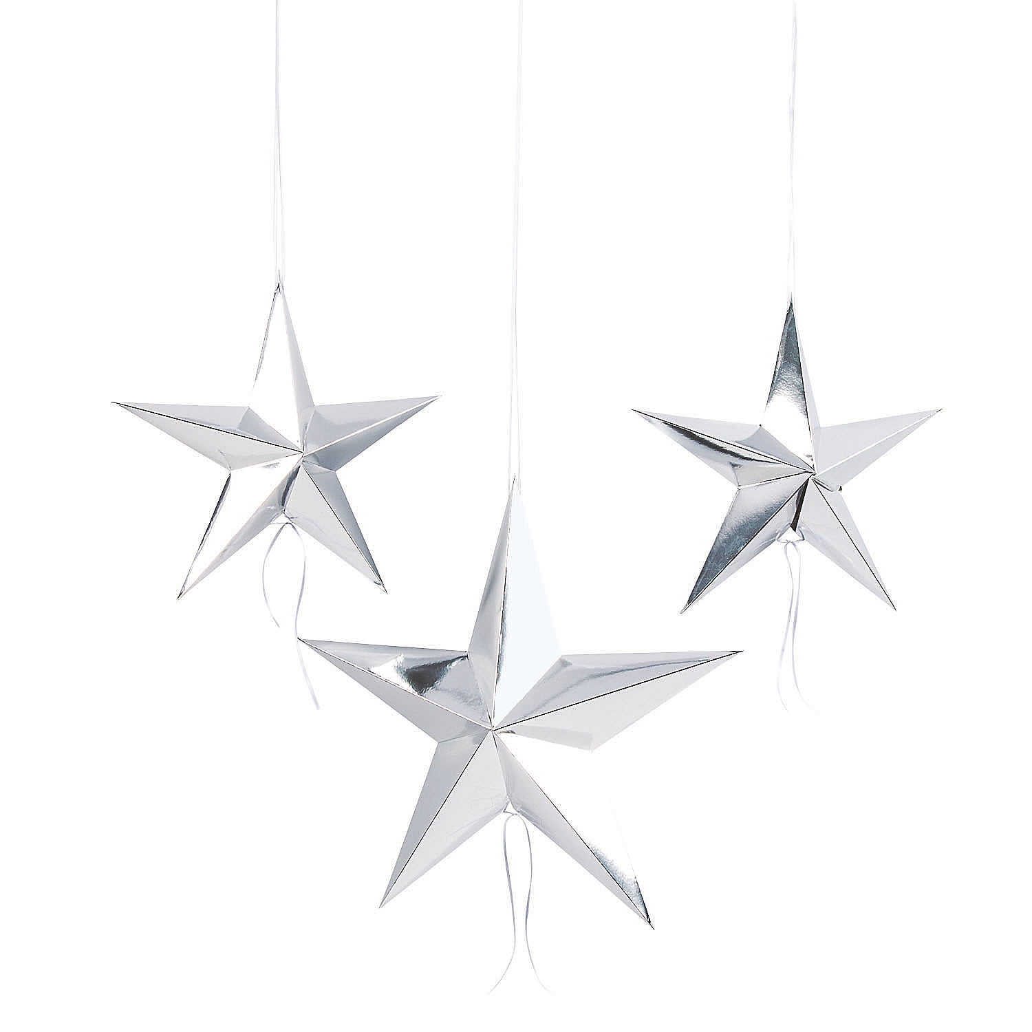 GALAXY PAPER HANGING STARS - Party Decor - 3 Pieces