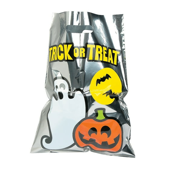 Fun Express Silver Halloween Party Bags, 50 Count
