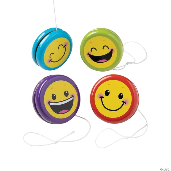 Fun Express Smile Face YoYos - 4 Pieces