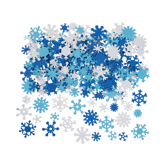 Fun Express Snowflake Foam Craft Shapes - Ideal for Christmas DIY Holiday Projects - Perfect for Decorations Crafts and Kids Activities for Creative Fun and Celebrations - 400 Pieces