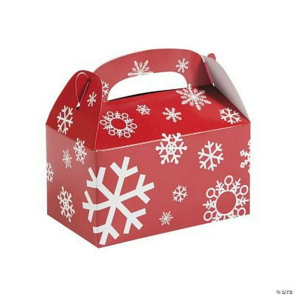 Fun Express Snowflake Multi-color Paper Gift Boxes, (12 Count) 6.25" x 3.5"