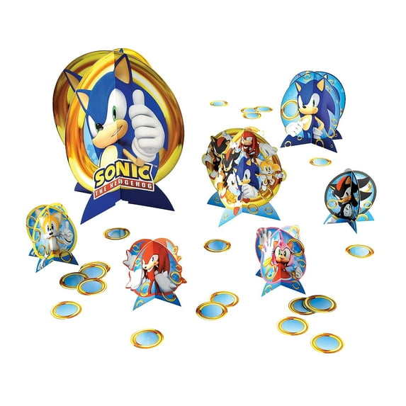 Fun Express Sonic the Hedgehog™ Centerpiece Table Decorating Kit, 30 Pieces, Party Supplies