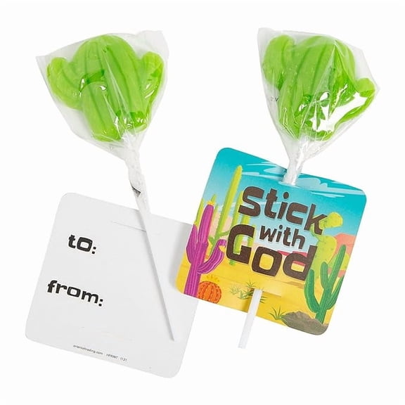Fun Express Southwest VBS Cactus Lollipop Handouts for 12, Vacation Bible School 2024
