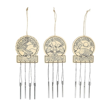 Fun Express Southwest VBS Color-Your-Own Wind Chimes Kit & Paint Set – Project for Kids Perfect for VBS Church Events Birthday Parties and Creative Fun with Paints and Brushes Included – 12 Pieces