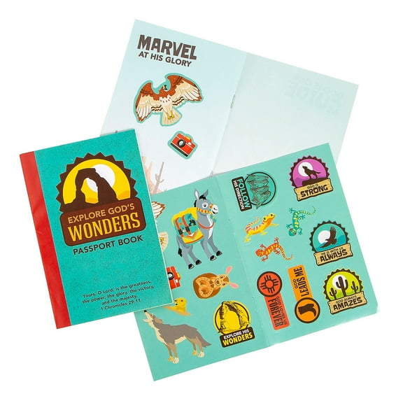 Fun Express Southwest VBS Passport Sticker Books - Fun & Educational Stickers for Kids Perfect for Vacation Bible School Craft Activities Learning Fun - Kids Parties & Celebrations - 12 Pieces