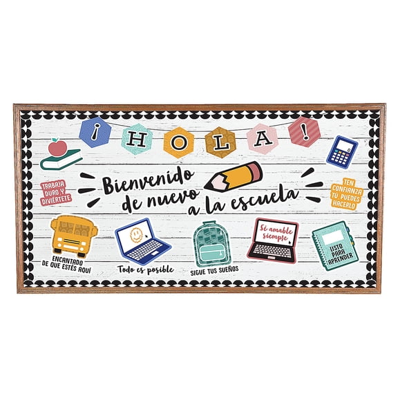 Fun Express Spanish Back to School Bulletin Board Set - 46 Pieces