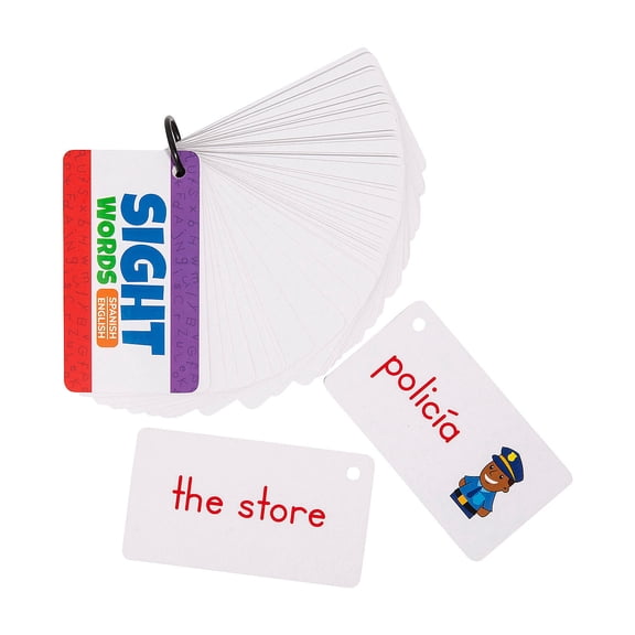 Fun Express Spanish Sight Word Cards on a Ring - 6 Pc