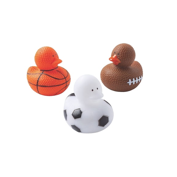 Fun Express Sports Ball Rubber Ducks - 12 Pieces