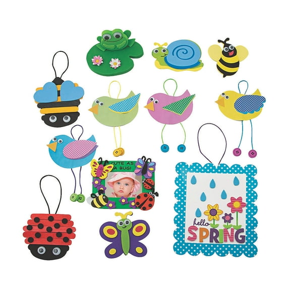 Fun Express Spring Craft Kit Multi-color Spring Party Favors, 72 Count