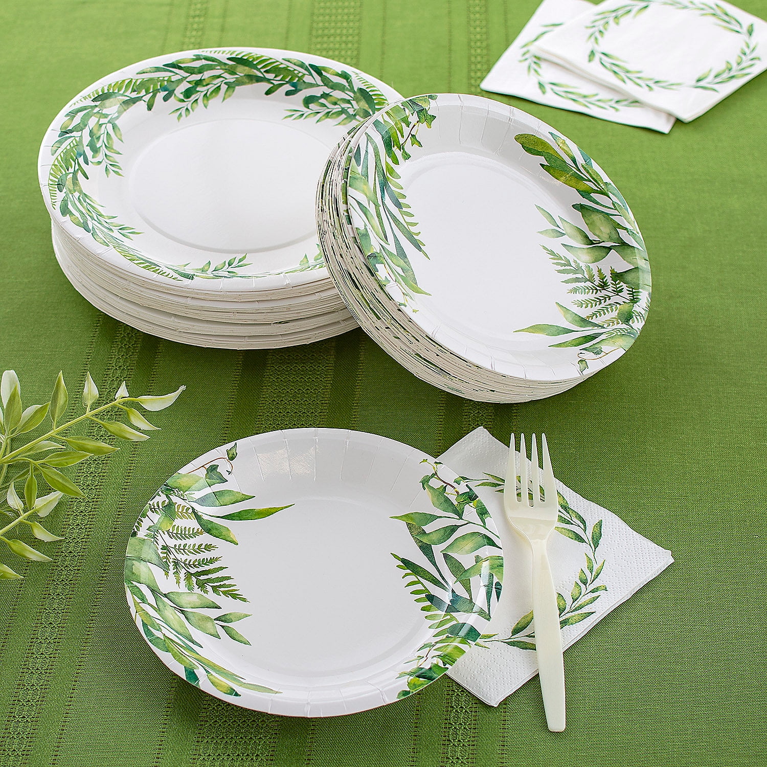 Fun Express Spring Greenery Dessert Plates Bulk 96 Pc Walmart