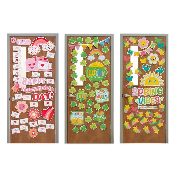 Fun Express Spring Holiday Classroom Door Decorating Kit - 120 Pieces