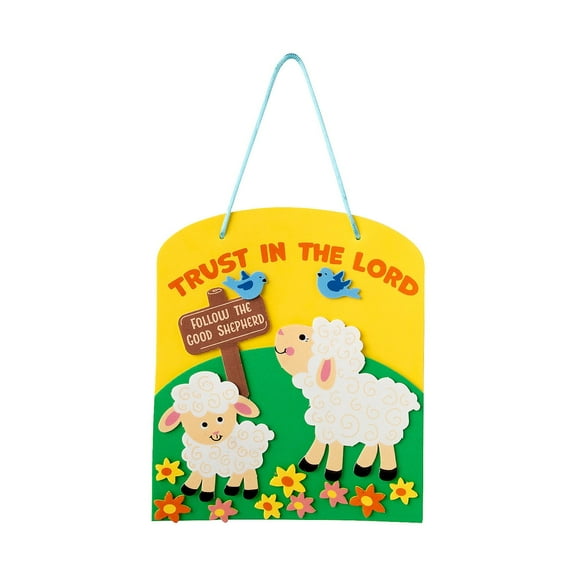 Fun Express Spring "Trust in the Lord" DIY Craft Kit  Religious Arts & Crafts Activity for Kids & Adults  Faith-Based Sunday School Project  Inspirational Sign Decorations - 12 Pieces